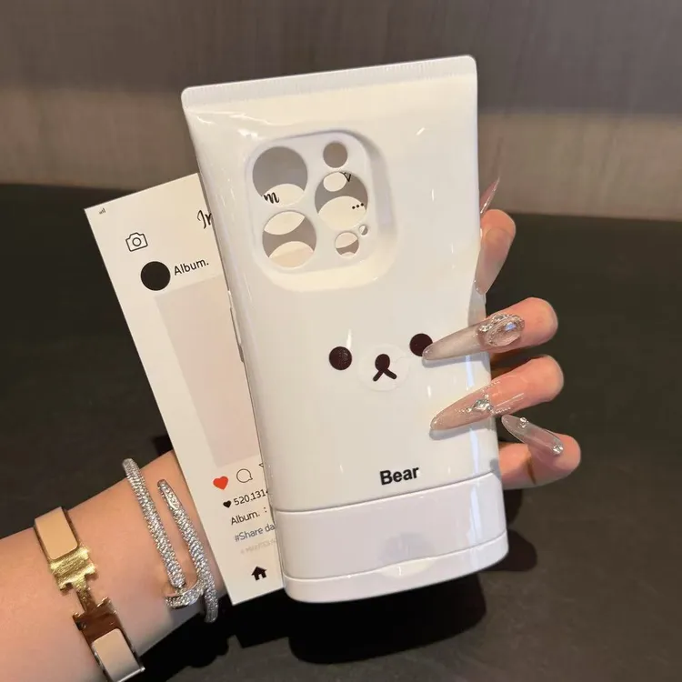 简约卡通表情适用用苹果16promax洗面奶手机壳15新款14可爱13趣味