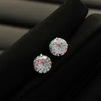 钛钢合成锆石耳饰 双城系列晕染烟花切耳骨钉耳蜗钉长6粗0.8杆