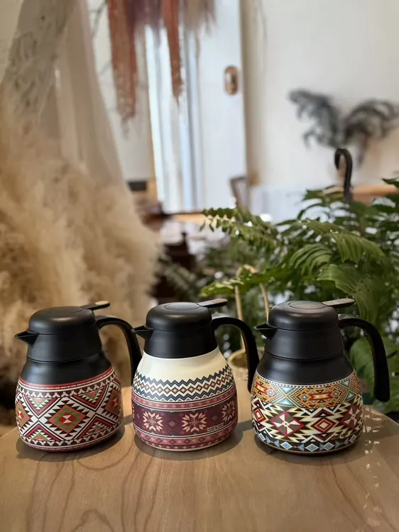 1.2L花纹不锈钢内胆手柄保温壶