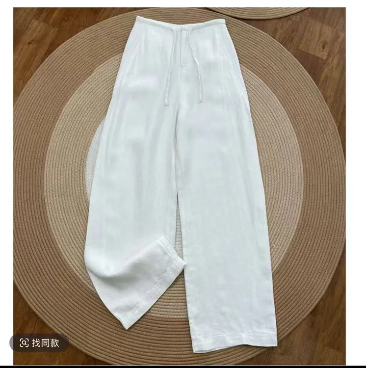 【100%正品亚麻】ACTASK品牌100真麻劳拉风直筒阔腿裤来自欧美法国