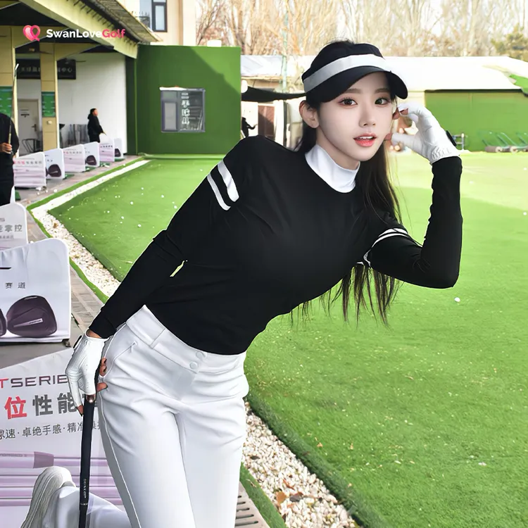 高尔夫服装女款初秋冬加厚保暖运动上衣球服高腰加绒微喇长裤