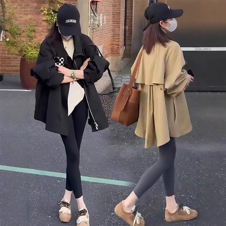 女秋季中长款风衣外套春秋季新款高级感宽松休闲气质韩版时尚大衣