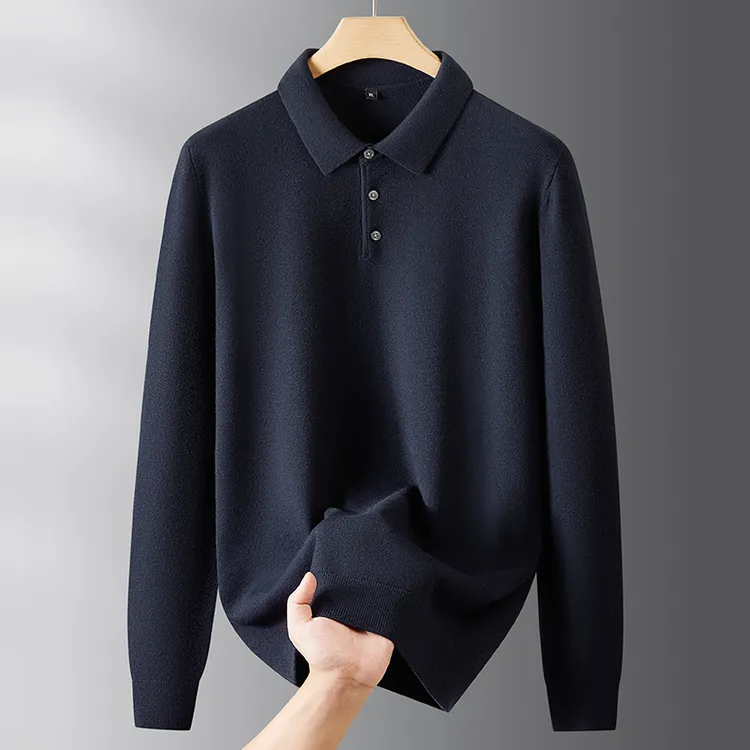 男士毛衣加肥加大码秋冬长袖打底衫胖子宽松男休闲商务翻领针织衫