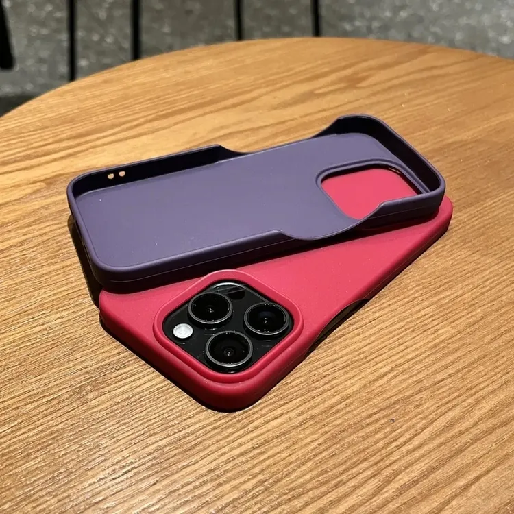 简约无边框纯色大孔适用iPhone15promax苹果14手机壳13软套