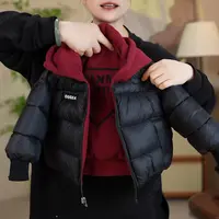冬季2025新款圣诞年服外套加厚连帽棉服男孩男宝宝棉服外套