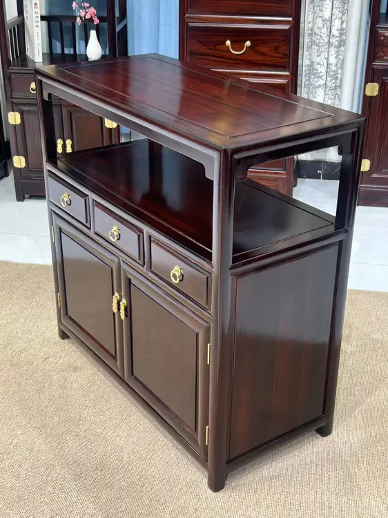 黑酸枝木餐边柜储物柜实用客厅收纳茶水柜83✖️38✖️83