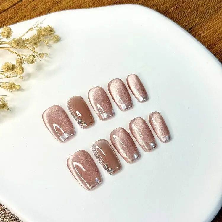 魔镜法式猫眼手工穿戴甲片高级感假指甲美甲贴片