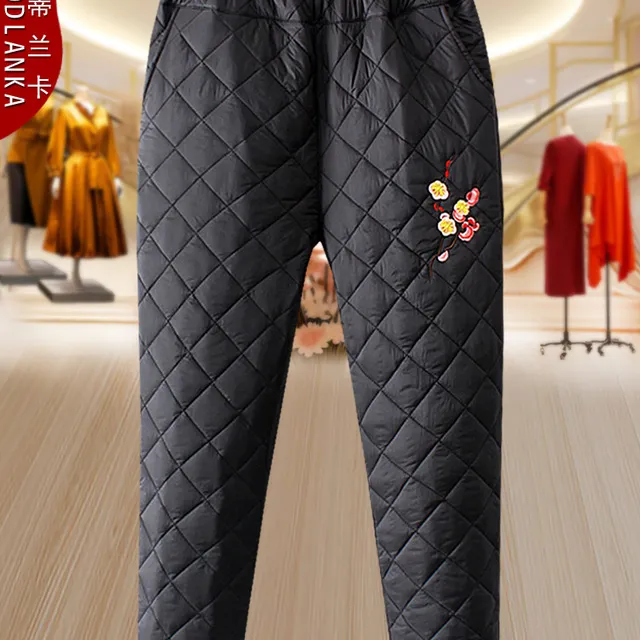 加码妈妈裤冬季中老年妇女裤棉质裤2026新款老人和奶奶外出穿的羽
