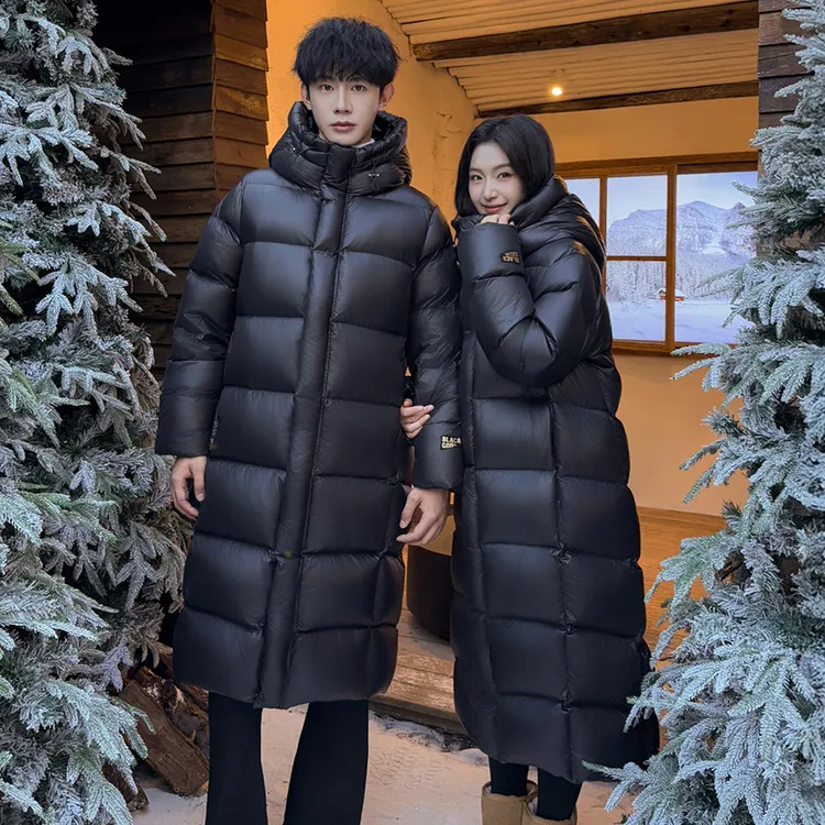 鹅绒情侣羽绒服男女加厚保暖冬季新款青年长款过膝鹅绒服极寒外套