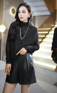 气质时尚显瘦无袖减龄百搭洋气亮片V领钉珠短款女士马甲68W78982