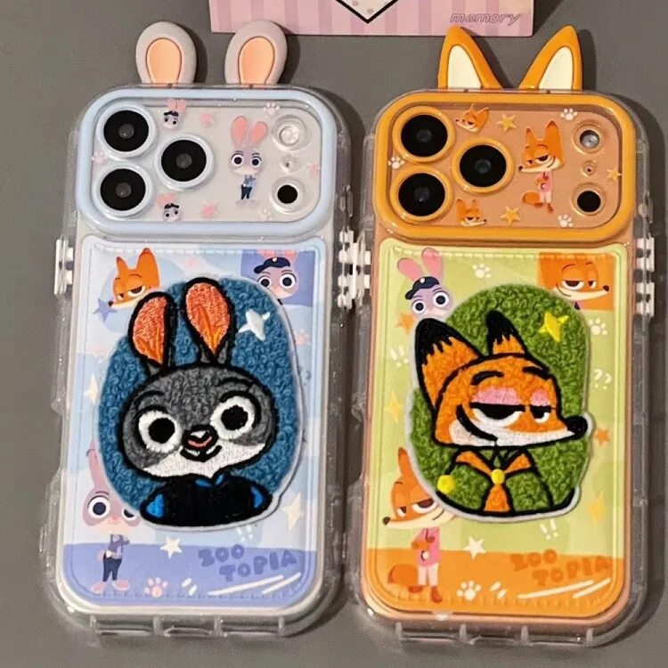 创意可爱立体耳朵朱迪尼克狐适用iphone17promax苹果16手机壳15女