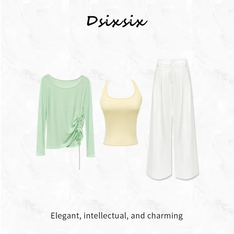 Yeah Me-【薄荷奶绿】原创显瘦套装连衣裙-55808F-55809F-55681Q