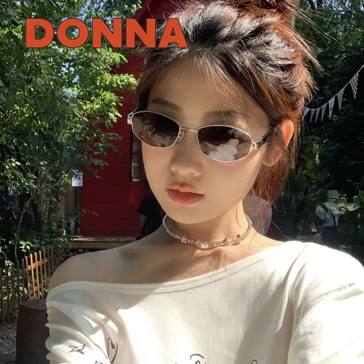 哆哪2025年新品太阳眼镜时尚老钱椭圆金丝墨镜优雅复古眼镜DJ008