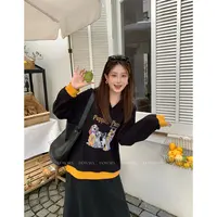大婉酱肉肉微胖定制【汪趣马赛克】早秋华夫格萌犬印花卫衣2808X