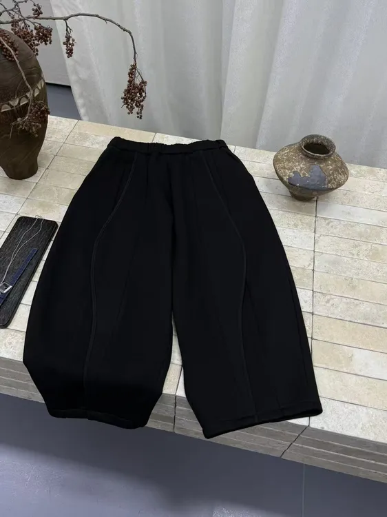 【一念】原创设计师款时尚拼接撞边八分裤日常通勤小众个性百搭