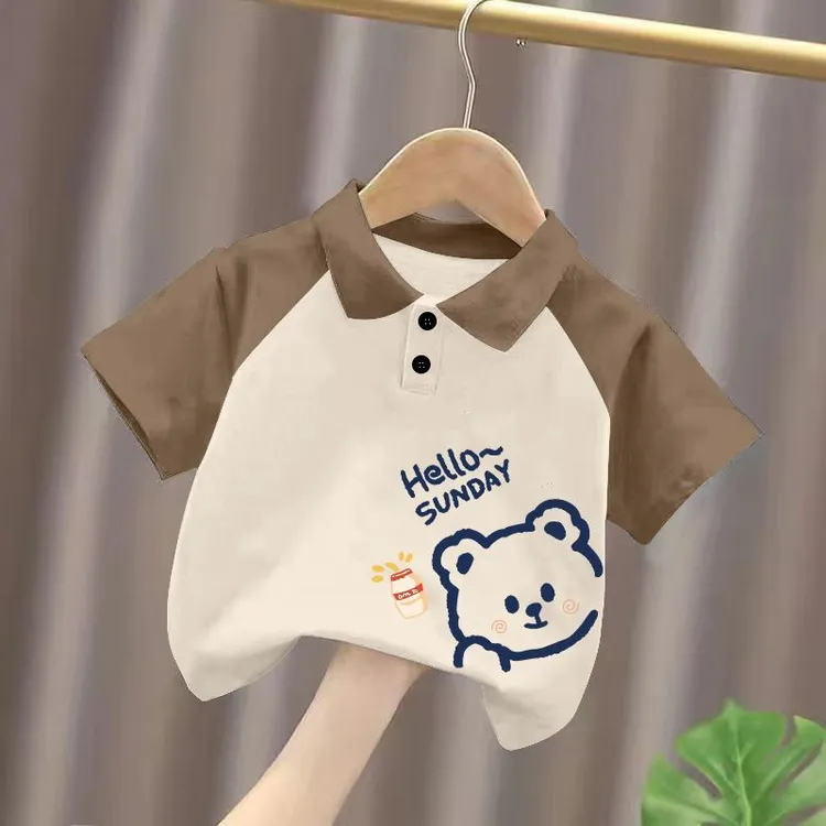 2025夏季新品男女童polo领短袖宝儿童洋气翻领背心甜美风上衣t恤8