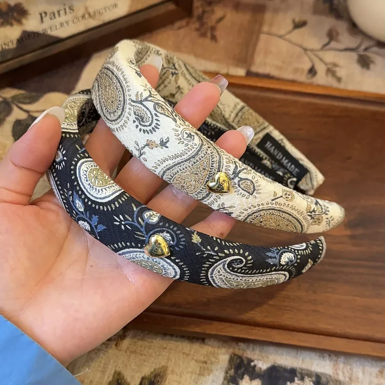 韩国ins腰果花发箍简约海绵高颅顶发卡洗脸外出百搭新中式头箍女