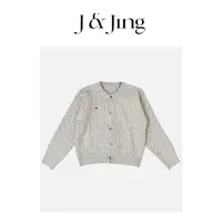 J&Jing-「熊熊图画册」-秋冬季百搭显瘦刺绣小熊毛衣短款外套MD8528