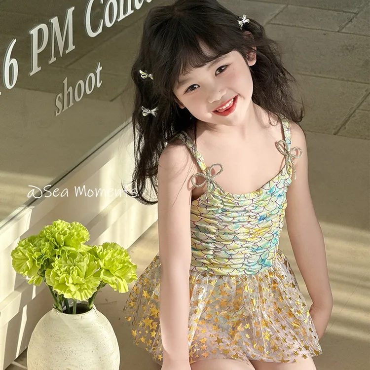 女童泳衣可爱公主风清爽速干超萌泳装洋气小清新沙滩度假套装