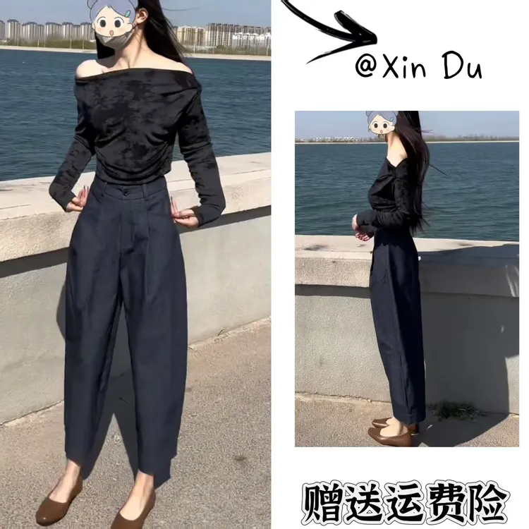 2025秋季新款时尚显瘦气质女士网红洋气两件套百搭款D23117