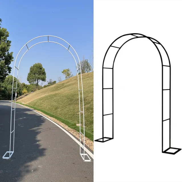 葡萄架铁线莲月季拱形拱门花架爬藤架底座攀爬植物支架杆庭院铁艺