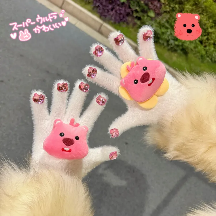 【公主手套】新款冬季骑行立体软萌针织保暖手套女冬季送女友闺蜜