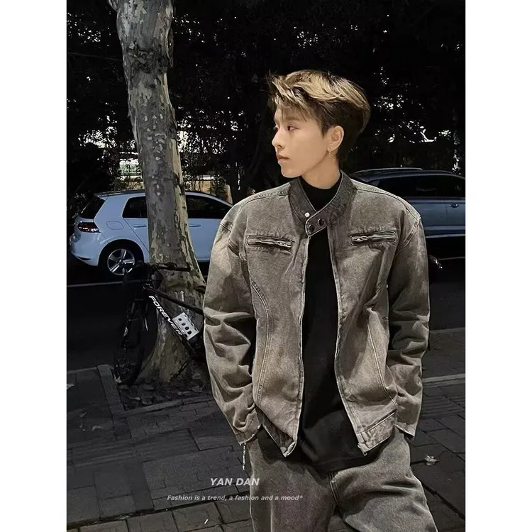 2024春秋痞帅外套男ins高街潮牌港风日系原宿风韩版潮流宽松夹克