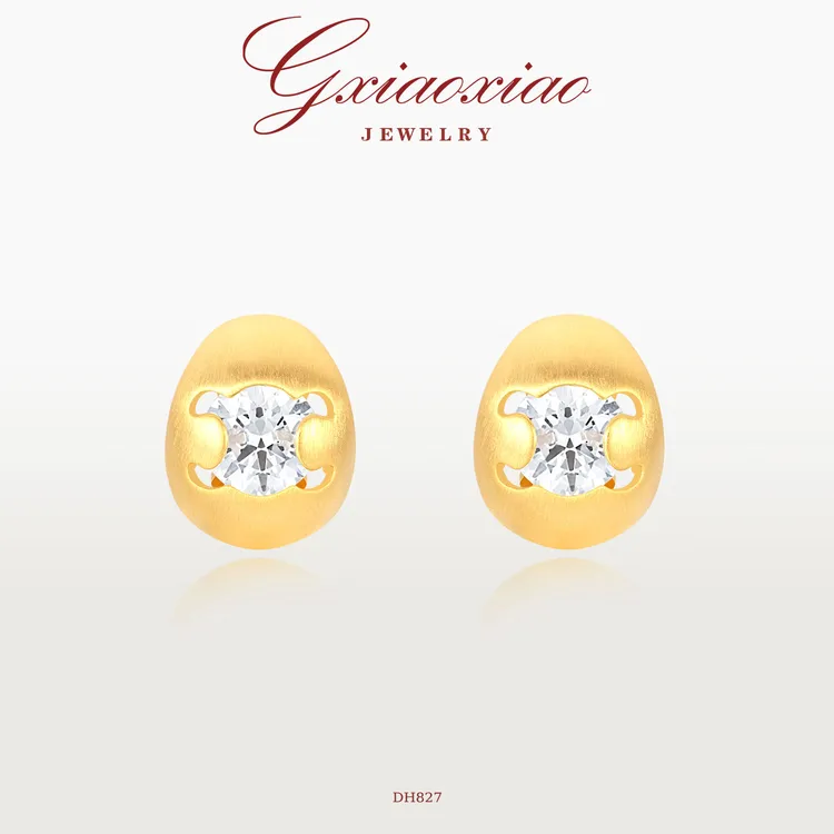 G XIAOXIAO 镀K金 时尚气质百搭金色拉丝耳环 DH827