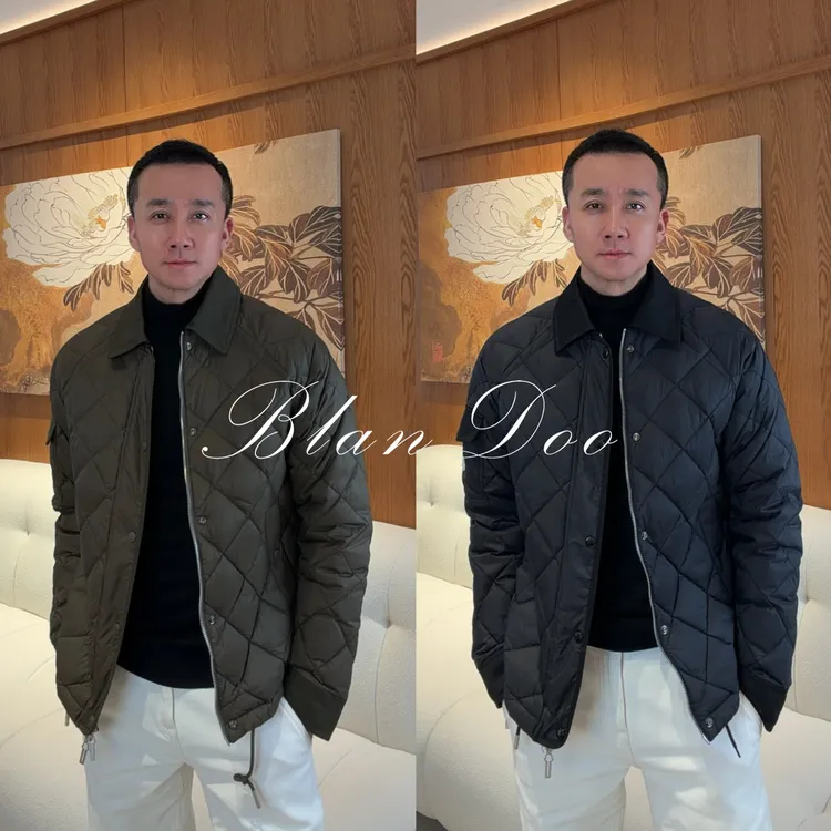 BLANDOO “经典格纹” 男士秋冬商务休闲翻领羽绒服2BD5359