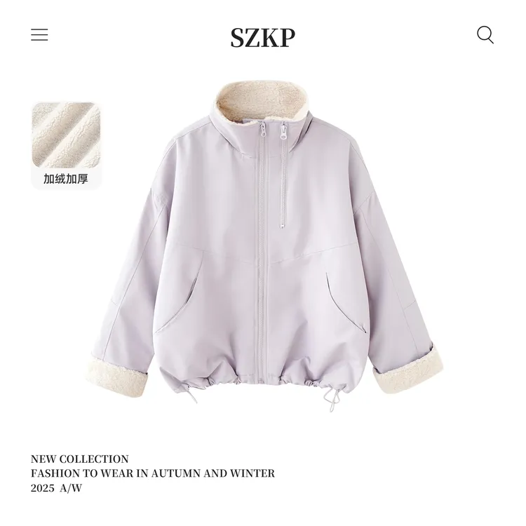 SZKP冬季新款女童保暖上衣中大童时尚洋气儿童加绒外套YNYD556430