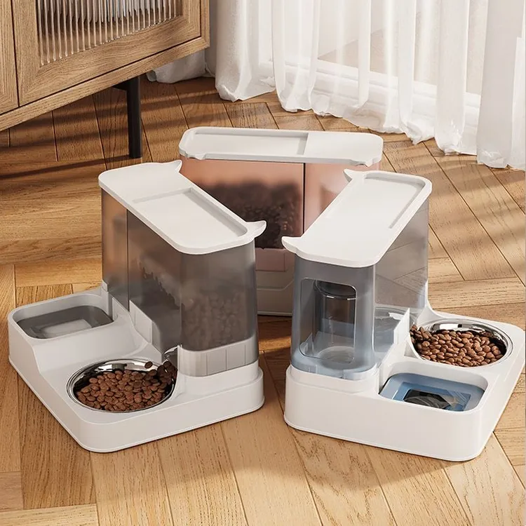 新疆包邮/狗狗猫咪组合式喂食喂水器猫碗双碗自动饮水器宠物用品