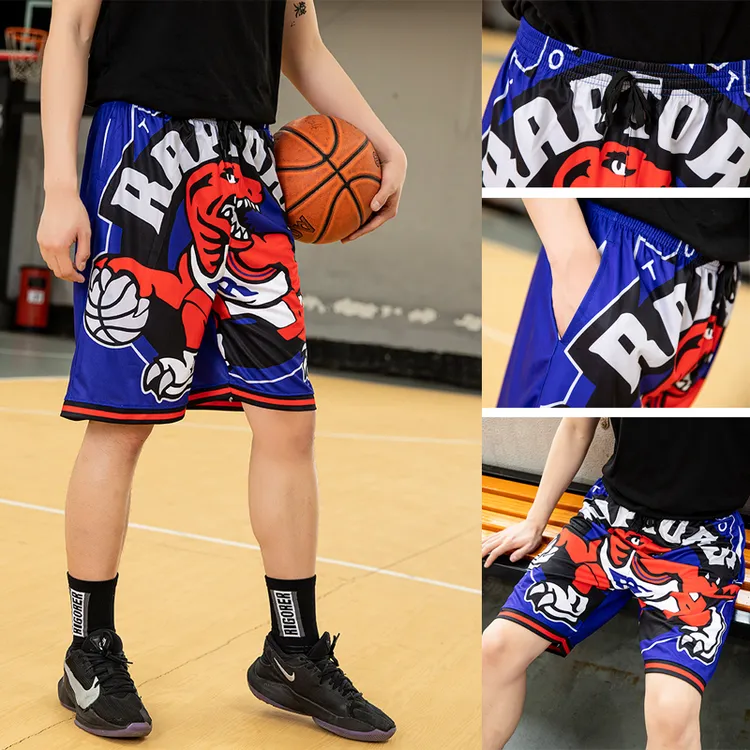 夏季篮球短裤复古街头嘻哈篮球运动速干短裤男女跑步宽松沙滩裤潮