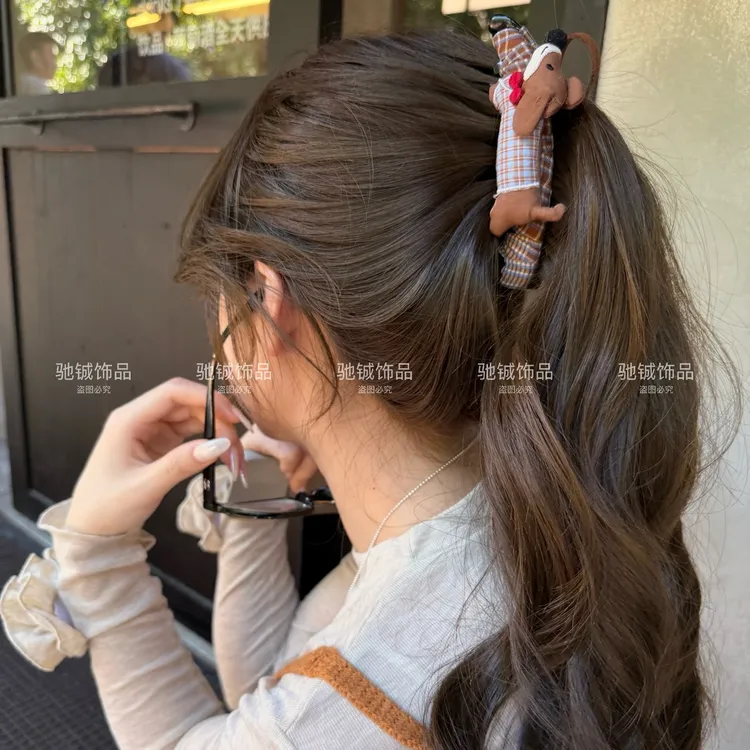 奔跑的小狗~可爱立体玩偶香蕉夹高马尾竖夹百搭发卡后脑勺夹子女
