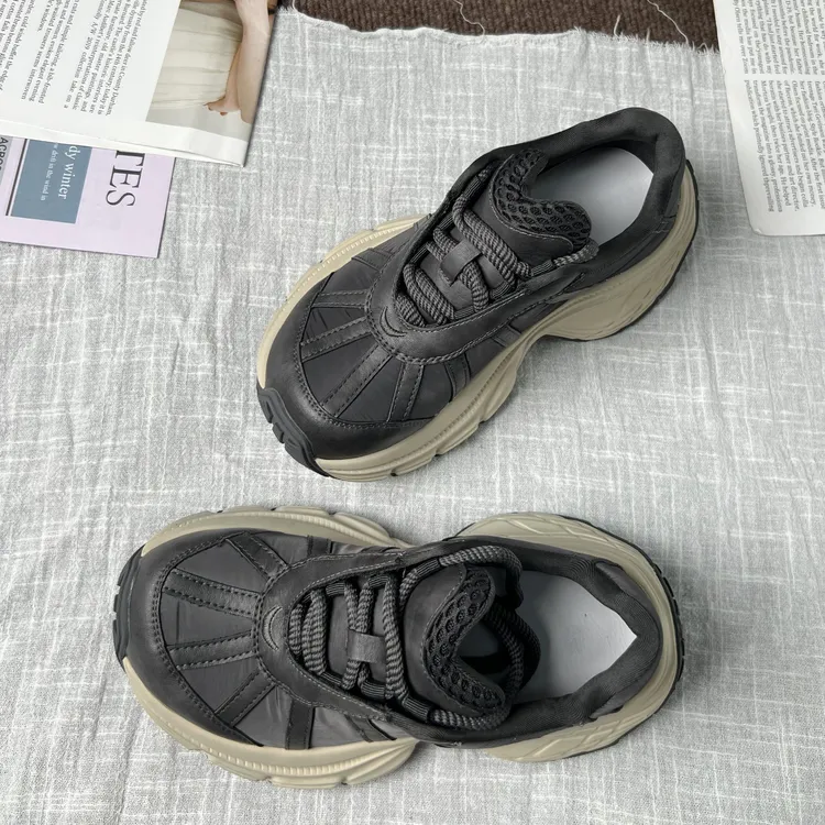 高级感小个子老爹鞋女增高厚底不累脚2025新款秋季百搭休闲透气