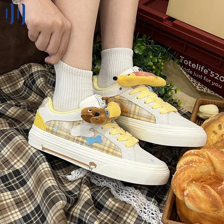 顽刻ollieskate腊肠小狗配色夏季校园风W系列低帮男女国潮滑板鞋