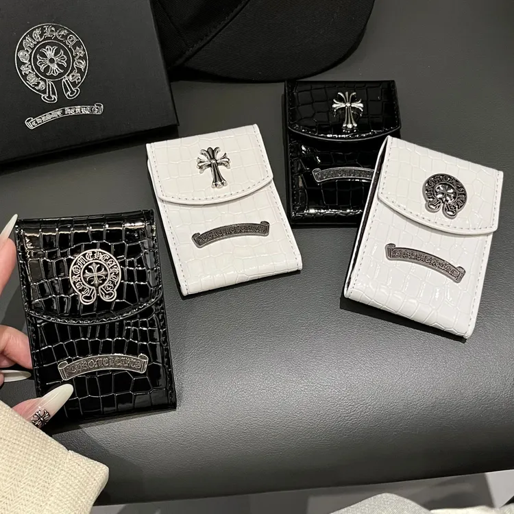 鳄鱼纹多功能克罗心金属标十字架证件收纳卡包多卡位钱包2025新款