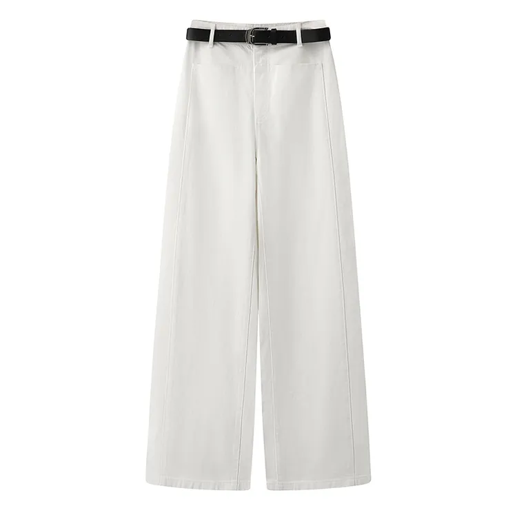 艾家同款2025夏季新款时尚百搭阔腿裤高腰显瘦牛仔裤女50423243