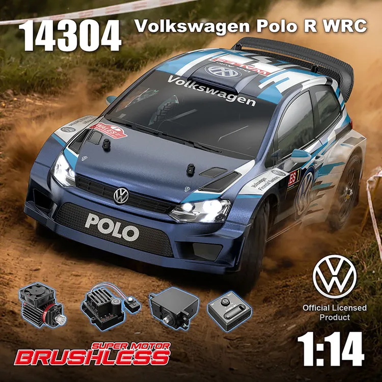美嘉欣HYPER 1:14无刷14304遥控车POLO R WRC高速拉力车越野车