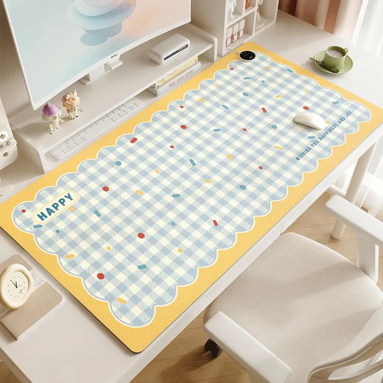 奶油风加热鼠标垫超大暖桌垫女生高颜值办公室电脑桌面发热暖手冬