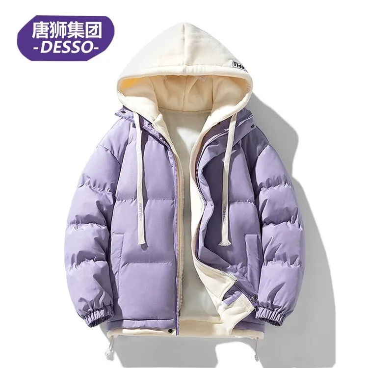 唐狮集团DESSO潮牌男棉衣假两件棉服新款港风秋冬新款百搭衣外套