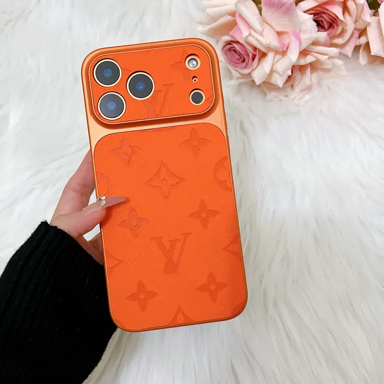 皮质老花闪粉全包适用苹果17promax秒变17皮质全包防摔情侣手机壳