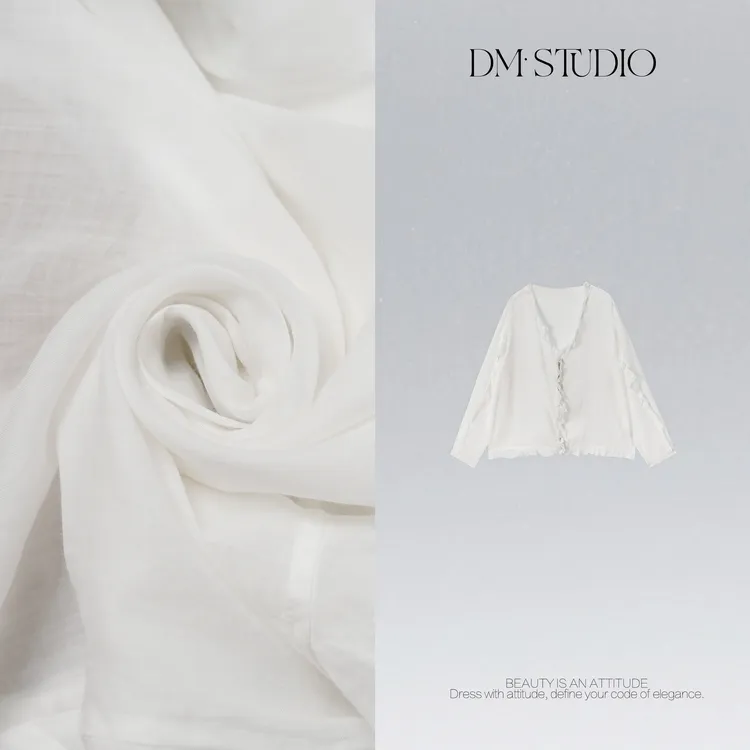 DEDM•STUDIO/一眼万年干枯玫瑰款100%苎麻开衫衬衣2506CS/6729