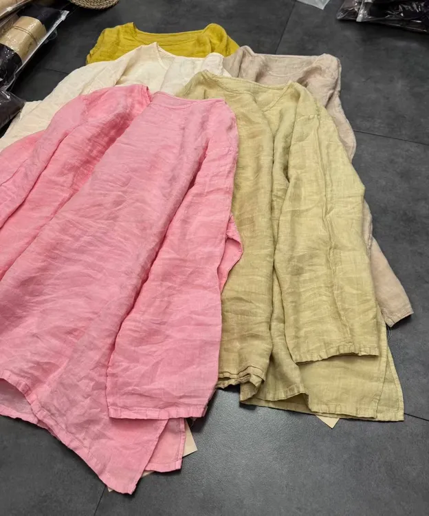 文艺复古慵懒简约汉麻上衣