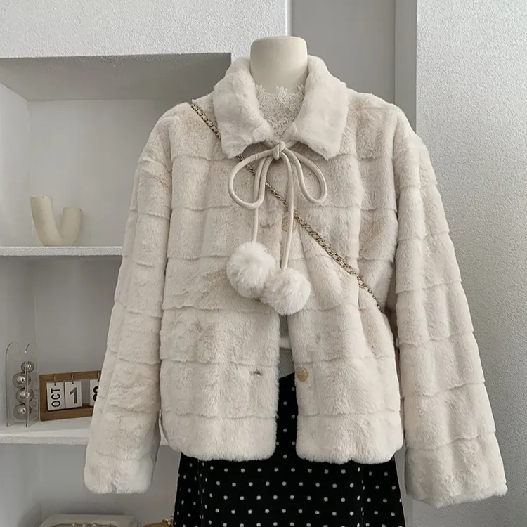 人造皮草 人造皮草外套女2025冬季长袖上衣时尚百搭