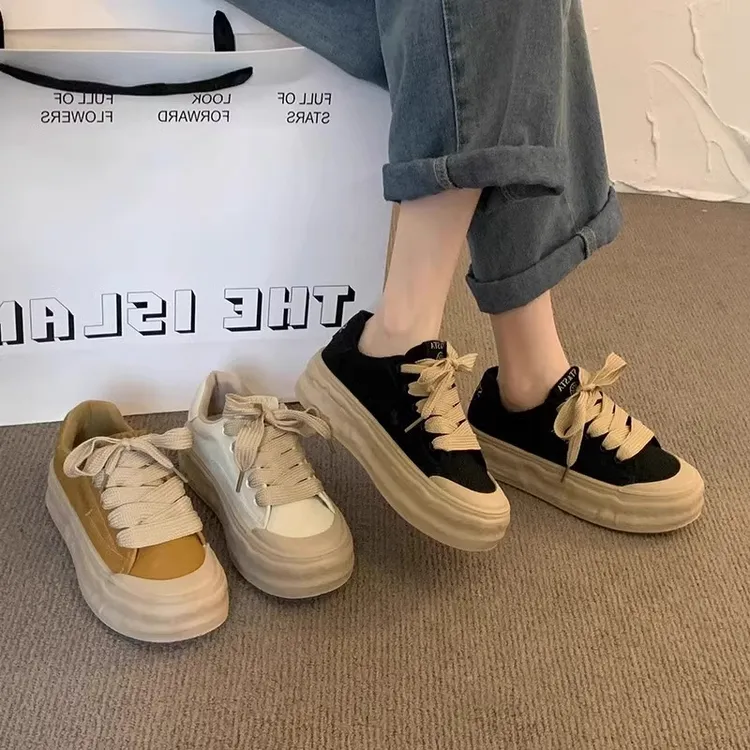 好物推荐~2025春夏新款溶解小白鞋女时尚百搭厚底运动休闲鞋板鞋