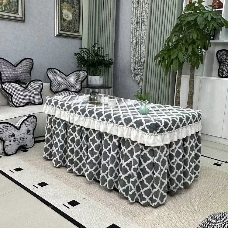 冬款双面绒格子纹路火套，麻将桌套