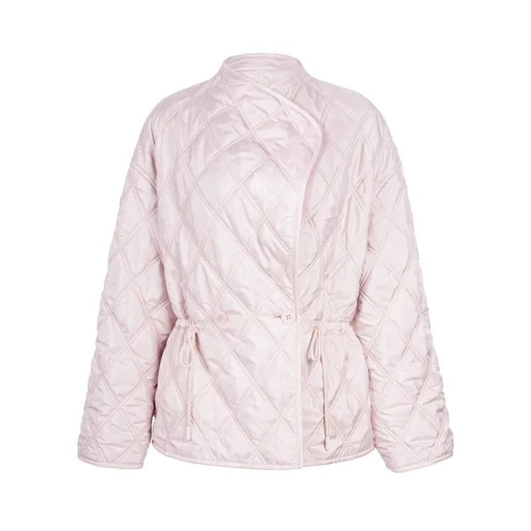 LYNEE x TORIL 粉色羊驼绒羊毛 0压感翻领两面穿棉服TGD2GSW007