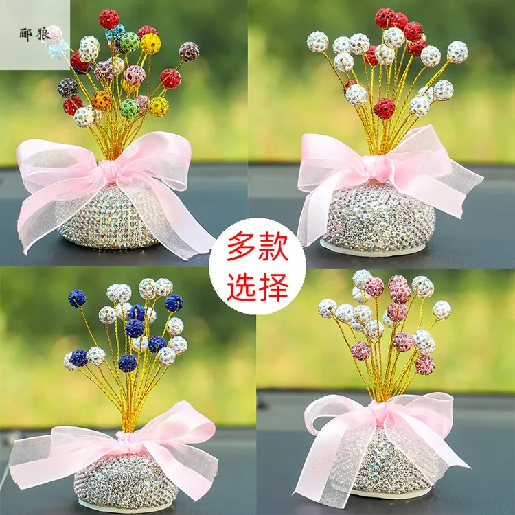 满天星汽车摆件满天星镶钻玫瑰花创意车内镶钻满天星女生可爱摆件