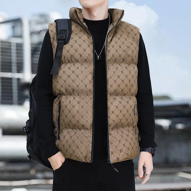 马甲男款爆款2025新款 马甲男款秋冬拉链男士马棉衣口袋立领无袖