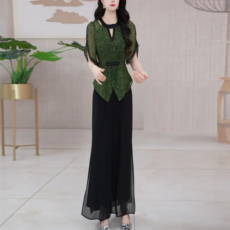 2025新款夏季套装女中年妈妈今年流行爆款时尚洋气减龄穿搭一整套